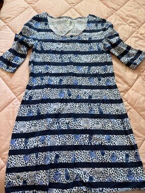 Lilly Pulitzer Navy and White Striped Mini Dress with Blue Accents